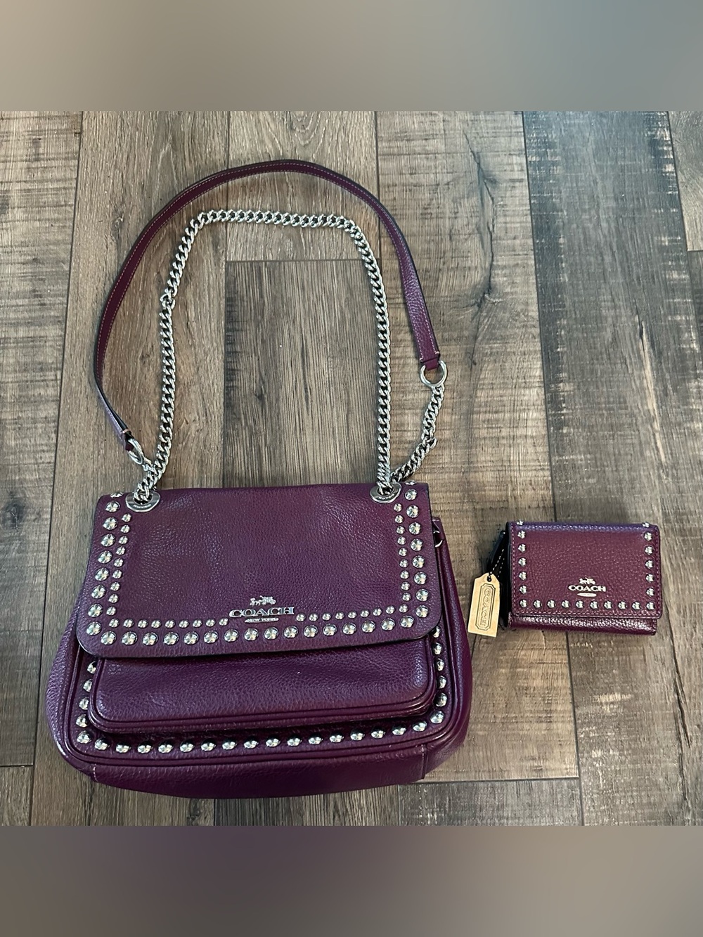 Coach Klare Crossbody 25 Bag & Matching Wallet Deep Berry